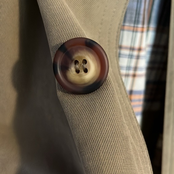 NWT vintage Barney’s NY men’s dark tan trench cost with brown collar - Picture 14 of 15